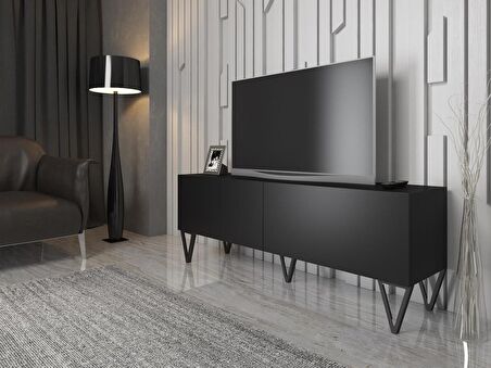 Wood'n Love Emir 150 Cm Metal Ayaklı Tv Ünitesi - Siyah / Siyah