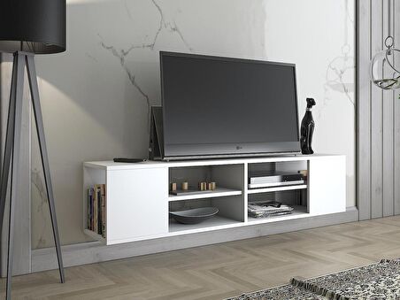 Wood'n Love Echo 150 Cm Duvara Asma Tv Ünitesi - Beyaz