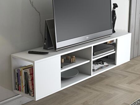 Wood'n Love Echo 150 Cm Duvara Asma Tv Ünitesi - Beyaz