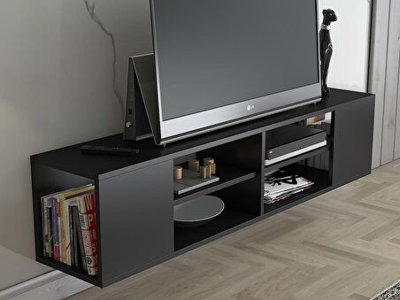 Wood'n Love Echo 150 Cm Duvara Asma Tv Ünitesi - Siyah