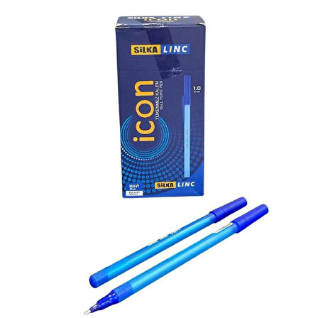 Silka Linc Icon 1.0 mm İğne Uç Tükenmez Kalem Mavi 50 Adet