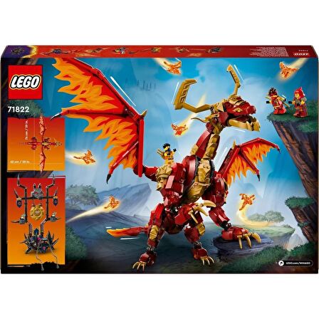 LEGO NINJAGO Hareket Kaynak Ejderhası 71822 – 12 Yaş ve Üzeri İçin 6 Minifigür İçeren Yaratıcı Oyuncak Yapım Seti (1716 Parça) 