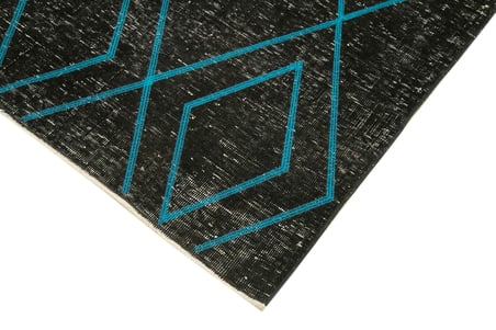Füme Siyah Geometrik El Dokuma Salon Halısı Modern Stil Koridor Yatak Odası İçin