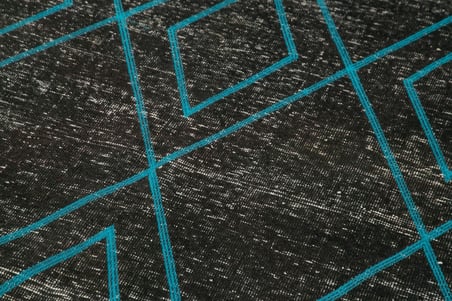 Füme Siyah Geometrik El Dokuma Salon Halısı Modern Stil Koridor Yatak Odası İçin