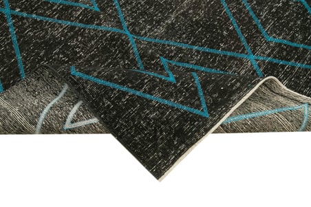 Füme Siyah Geometrik El Dokuma Salon Halısı Modern Stil Koridor Yatak Odası İçin