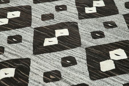 Antrasit Gri Baklava Desenli El Dokuma Salon Halısı Modern Yatak Odası
