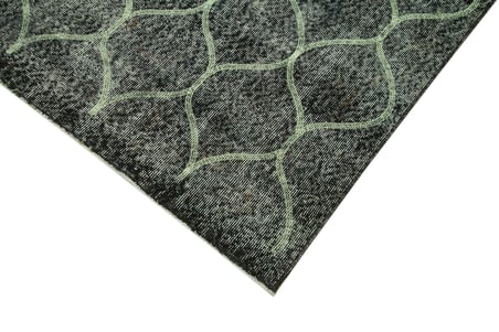 Antrasit Geometrik Desenli El Dokuma Salon Halısı Yatak Odası İçin Modern Stil