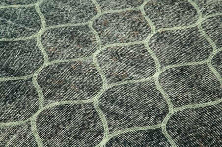 Antrasit Geometrik Desenli El Dokuma Salon Halısı Yatak Odası İçin Modern Stil