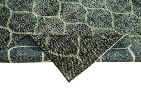 Antrasit Geometrik Desenli El Dokuma Salon Halısı Yatak Odası İçin Modern Stil