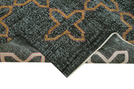 Antrasit Geometrik El Dokuma Salon Halısı Modern Stil Yatak Odası İçin