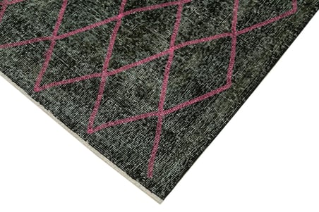 Antrasit Gri Modern Geometrik El Dokuma Salon Halısı Koridor