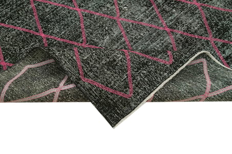 Antrasit Gri Modern Geometrik El Dokuma Salon Halısı Koridor