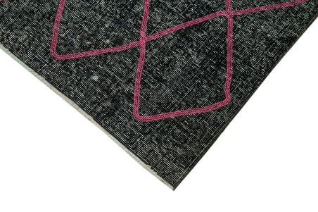 Antrasit El Dokuma Geometrik Desenli Modern Salon Halısı Koridor Tipi