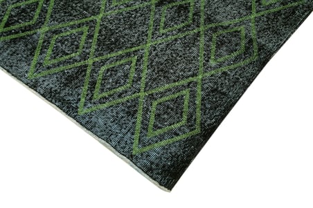 Antrasit Yeşil Modern Geometrik Dokuma Halı Koridor Salon Oda