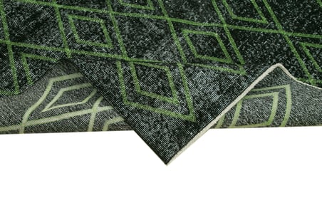 Antrasit Yeşil Modern Geometrik Dokuma Halı Koridor Salon Oda