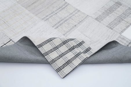 Krem Renk Geometrik Modern El Dokuma Salon Kilimi Yatak Odası