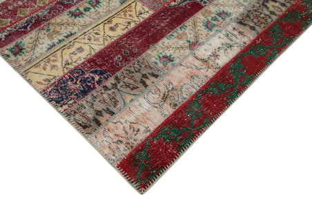 Kiremit Patchwork Desenli El Dokuma Salon Halısı Yatak Odası