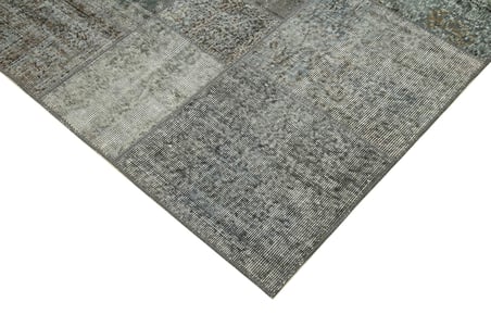 Gri Modern Geometrik Desenli El Dokuma Halı Salon Yatak Odası