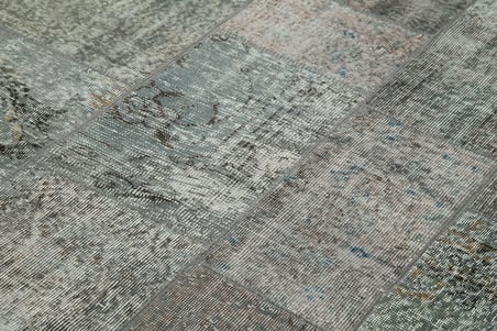 Gri Modern Geometrik Desenli El Dokuma Halı Salon Yatak Odası