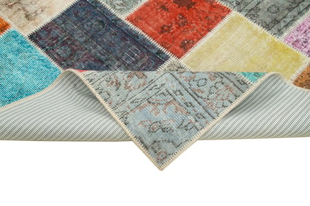 Mavi Patchwork El Dokuma Halı Modern Salon Modeli Yatak Odası