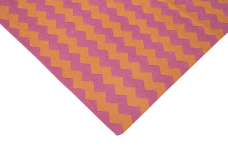 Pembe Turuncu Geometrik El Dokuma Modern Salon Kilimi Çocuk Yatak Odası