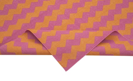 Pembe Turuncu Geometrik El Dokuma Modern Salon Kilimi Çocuk Yatak Odası