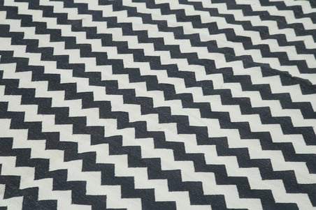Siyah Geometrik El Dokuma Salon Kilimi Modern Tasarım Mutfak Kilim