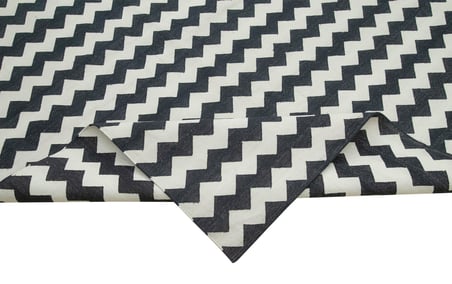 Siyah Geometrik El Dokuma Salon Kilimi Modern Tasarım Mutfak Kilim