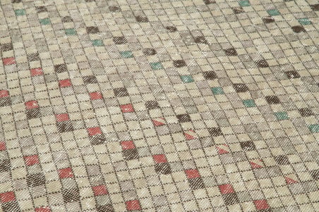 Bej Geometrik El Dokuma Modern Salon Halısı Koridor Yatak Odası