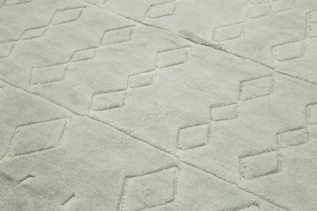 Gri Geometrik Desenli El Dokuma Salon Halısı Yatak Odası Modern
