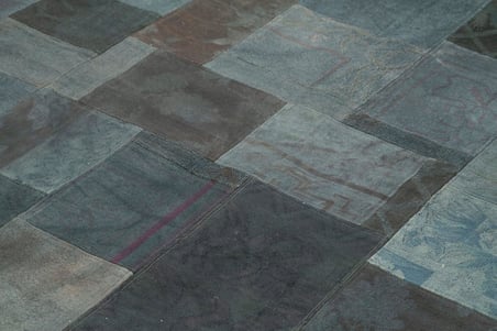 Gri Salon Halısı Geometrik Desenli El Dokuma Model Yatak Odası İçin