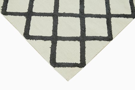 Bej Modern Geometrik El Dokuma Salon Kilimi Kabartmalı Yatak Odası
