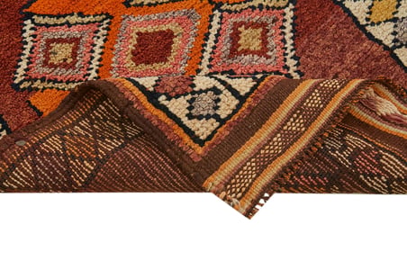 Kırmızı Etnik Geometrik El Dokuma Yün Koridor Halısı Bohem Stil