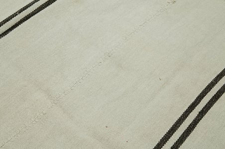 Krem Renk Çizgili El Dokuma Yün Salon Halısı Dış Mekan Mutfak
