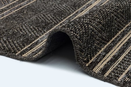 Antrasit Gri Geometrik Desenli Makine Dokuma Kilim Dış Mekan Koridor