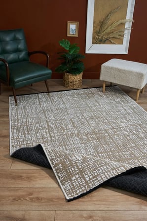 Vizon Kahve Geometrik Desenli Modern Kilim Dış Mekan Koridor Salon