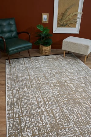 Vizon Kahve Geometrik Desenli Modern Kilim Dış Mekan Koridor Salon