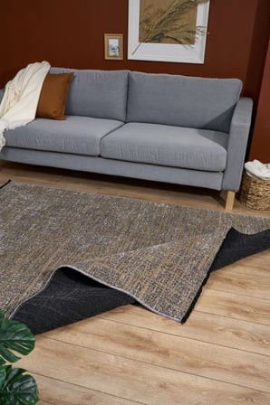Gri Bej Soyut Desenli Melanj Dokulu Modern Salon Halısı Makine Dokuma