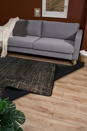 Siyah Geometrik Modern Dokuma Kilim Salon Kilimi Dış Mekan Makine Dokuma