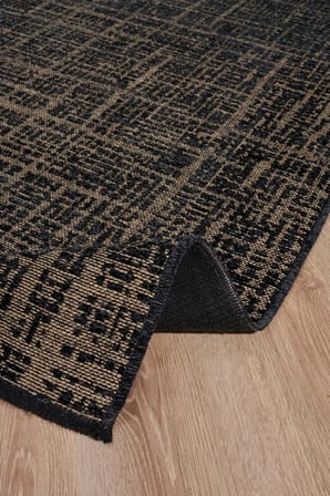 Siyah Geometrik Modern Dokuma Kilim Salon Kilimi Dış Mekan Makine Dokuma