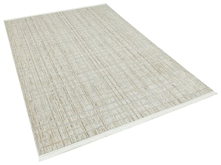 Krem Renk Modern Geometrik Desenli Salon Halısı Koridor Yatak Odası