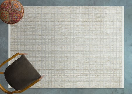 Krem Renk Modern Geometrik Desenli Salon Halısı Koridor Yatak Odası