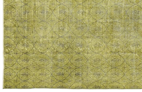 Yeşil Geometrik Yün El Dokuma Salon Halısı Modern Stil Yatak Odası Seçimi