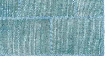 Turkuaz Patchwork El Dokuma Yün Salon Halısı Modern Stil Koridor