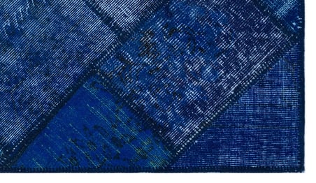 Mavi El Dokuma Yün Halı Eskitme Modern Stil Koridor Salon Yatak Odası Geometrik