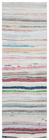 Krem Çok Renkli Modern Çizgili El Dokuma Kilim Salon Mutfak Yatak Odası
