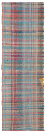 Çok Renkli Çizgili El Dokuma Kilim Bohem Etnik Yün Pamuk Dokulu
