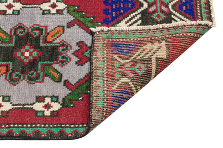 Kırmızı Etnik Dokulu Geometrik Desenli El Dokuma Kilim Koridor