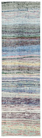 Modern Soyut Desenli Çok Renkli El Dokuma Kilim Yün Pamuk Salon Koridor
