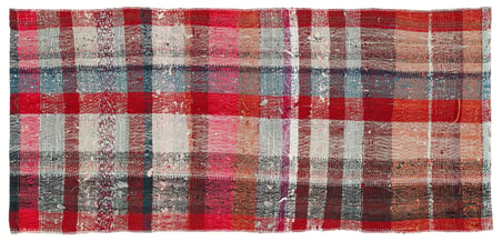 Kırmızı El Dokuma Kilim Modern Geometrik Desenli Salon Kilimi Yün Pamuk
